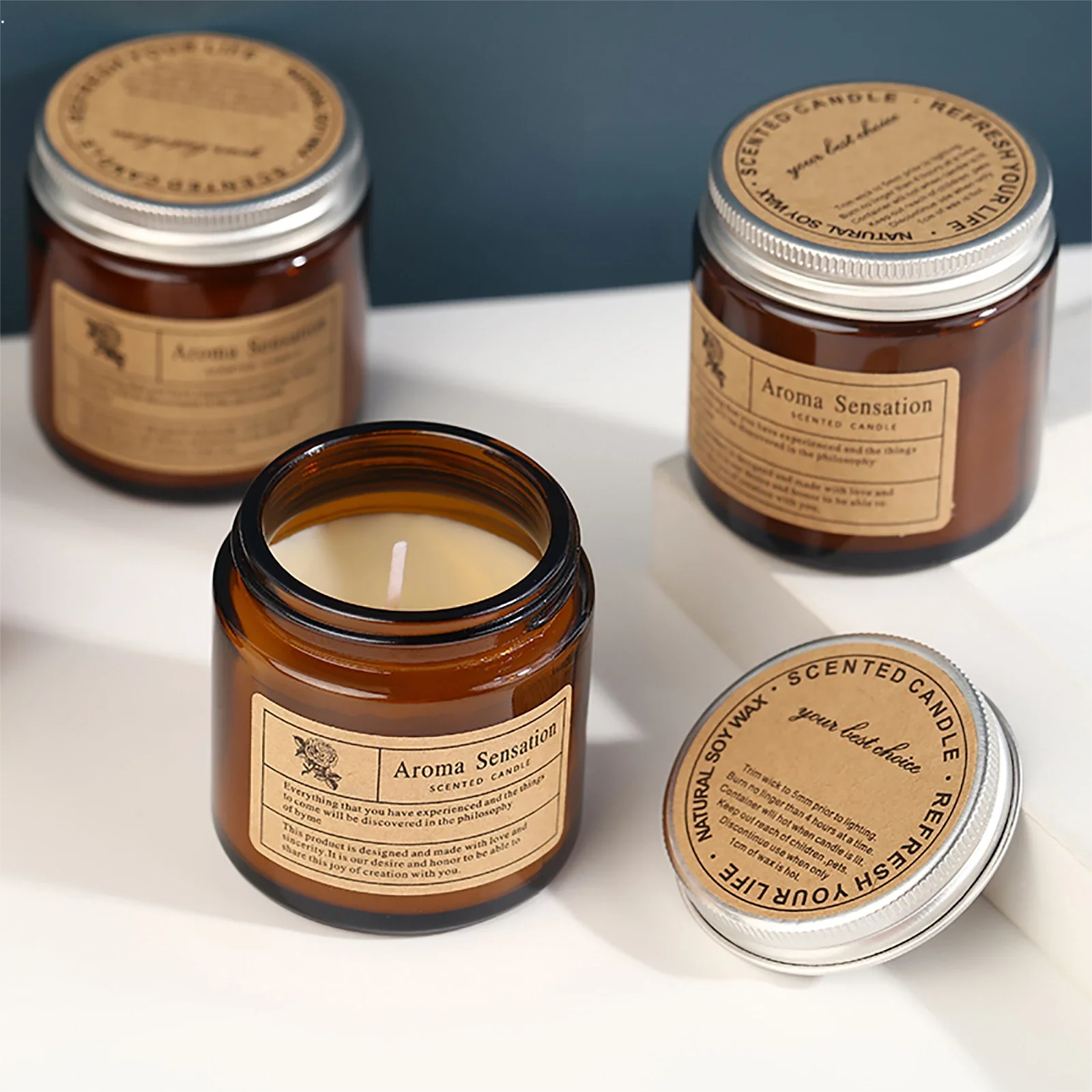 

Ins Jar Candles Aromatherapy Candle Soy Wax Candles Home Decoration Scent Long Lasting Gift for Xmas Birthday Valentine's Day