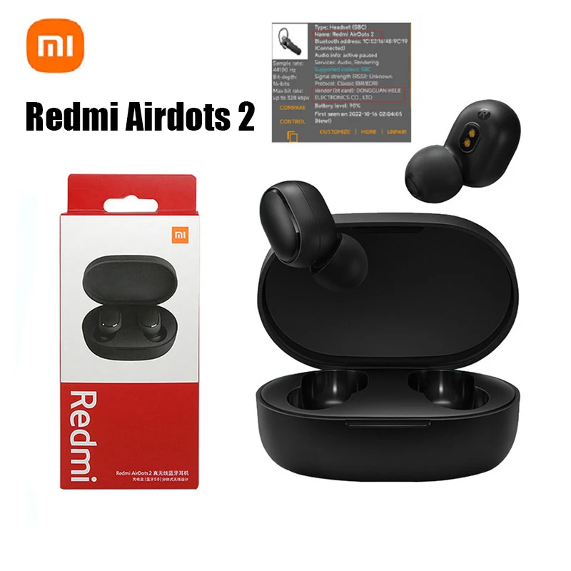 Bluetooth-наушники Xiaomi Redmi Airdots 2 портативные, с микрофоном