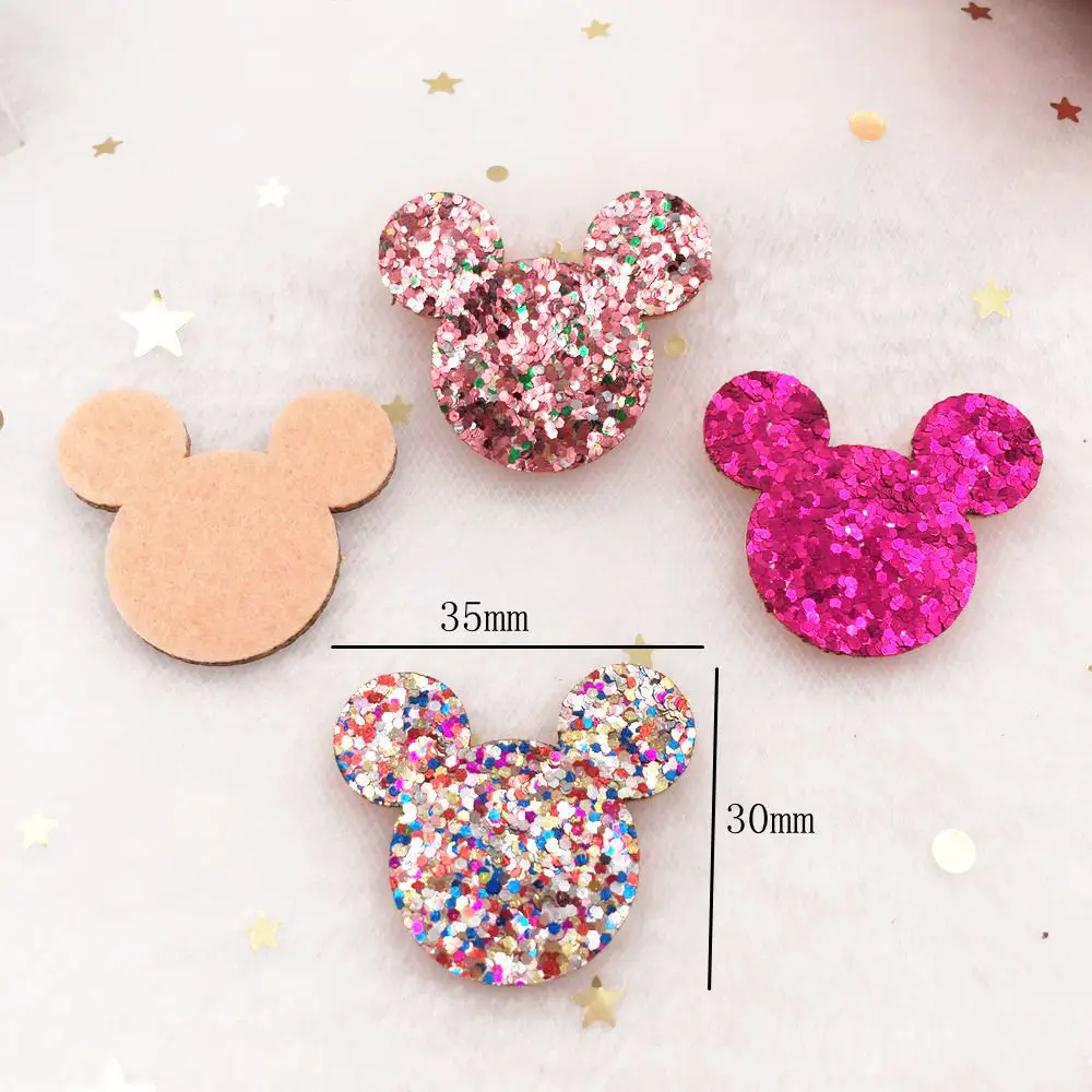 Блестящие нашивки из фетровой ткани с мышью 20 шт