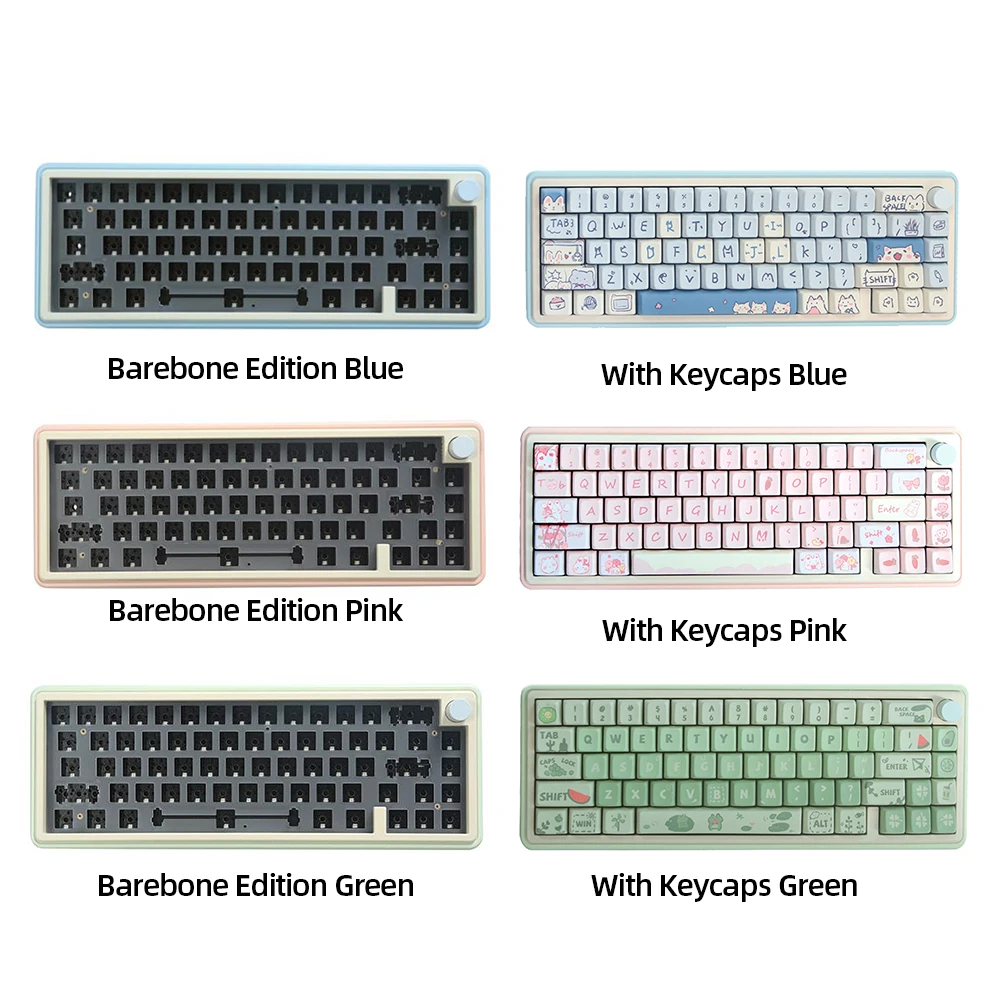 

Набор для механической клавиатуры, подсветка RGB «сделай сам», механическая клавиатура из алюминиевого сплава, соединение в 3 режима, компьютерные аксессуары