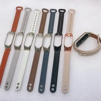 leather strap for xiaomi mi band 5 6 leather wristband bracelet replacement for xiaomi band 6 miband 6 wrist color cowhide strap