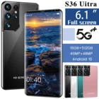 Новинка 2022, Galaxy, 6,1 дюйма, S36, Uitra смартфон, 5600 мАч, разблокированный телефон, Android 10, 40 + 48 Мп, 16 + 512 ГБ, смартфон