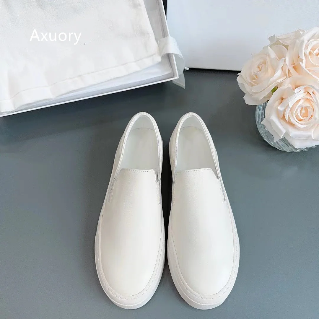 2023 Women's Flat Platform Loafer Shoe Retro Sheep Suede Material Mixed Color Thick Bottom Anti Slip