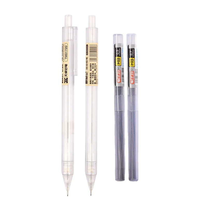 S With Refills Set 0.5/0.7mm 2h/2b/hb Transparent Drafting Writting Mechanical Pencil School Office Stationery