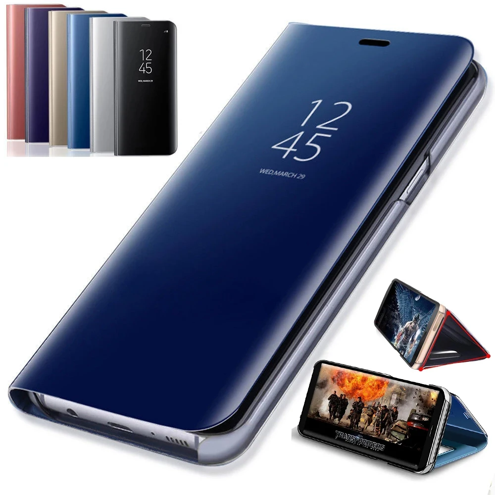 Зеркальные флип-чехлы для Xiaomi Redmi Note 14 13 12 11 Pro Plus 5G Чехол-подставка телефона 10S 11S 12S