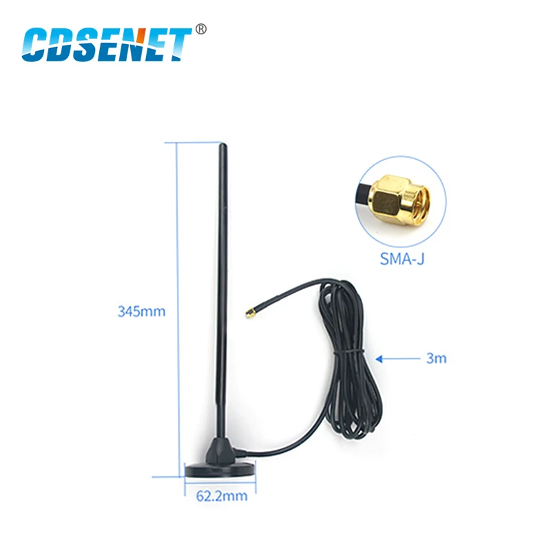230MHz Wifi Antenna SMA-J High Gain 5dbi Magnetic Base 3m Feeder External Cable Sucker Omnidirectional Wifi Antenna Aerial