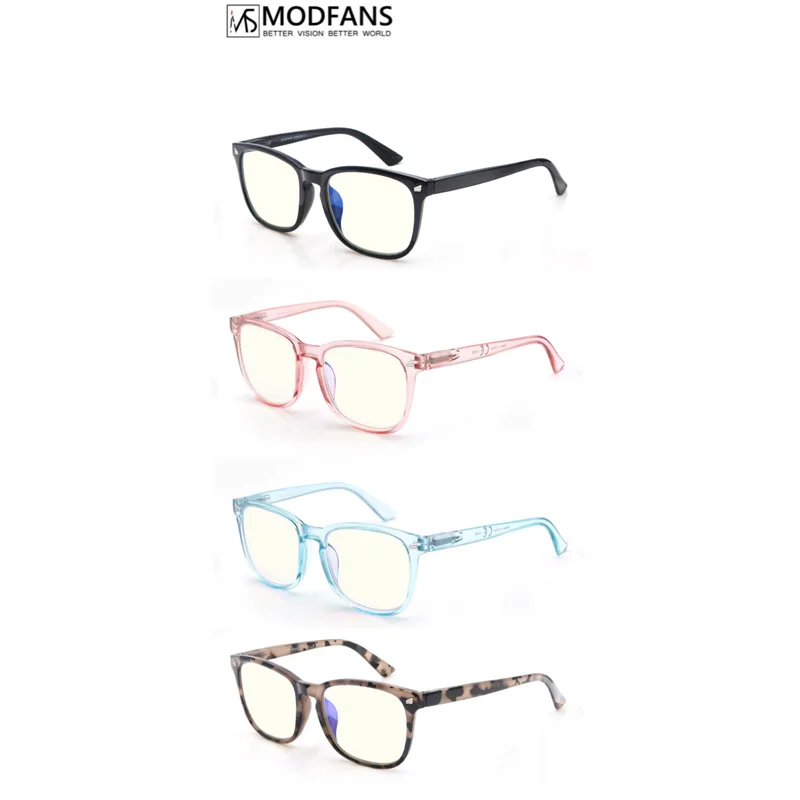 

B8805 MODFANS Men Blue Light Blocking Reading Glasses Anti Glare Eyestrain Spring Hinge Computer Eyewear Women Reader Eyeglasses
