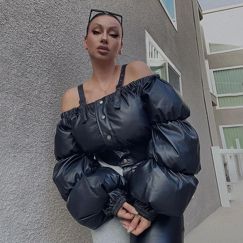 Модные пуховики с буфами