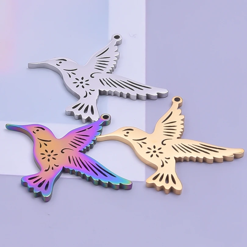 

Hummingbird Pendant Stainless Steel Charms Handcraft Necklaces for Men Bird Jewelry Supplies acero inoxidable joyeria mujer