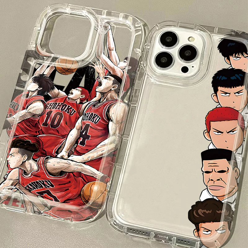 Clear Case For iPhone 16 15 14 13 12 11 Pro Max XS X XR 8 7 Plus SE 2020 Anime Slam Dunk Shockproof Silicone Protective Cover