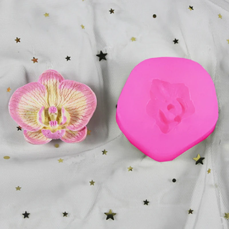 

Butterfly Orchid Shape Silicone 3D Soap Mold Cupcake Jelly Fondant Cake Mold Candle Making Mold Home Decoration Baking Tool