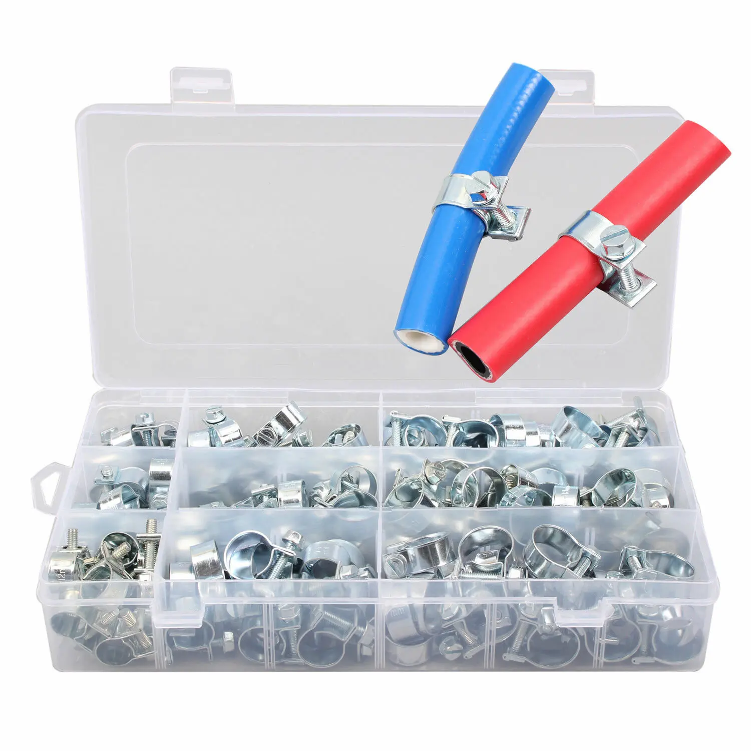 

135Pcs Hose Clamps Clips for Silicone Turbo Pipe Hose Coupler Fastener Pipe Clip Assortment Kit