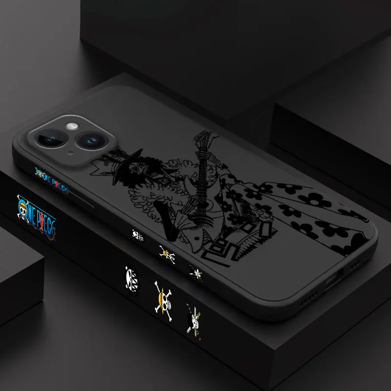 

Luffy Roger Brook Phone Case for iPhone X 8 7 6 6S Plus SE Liquid Silicone Soft Shockproof Full Cover