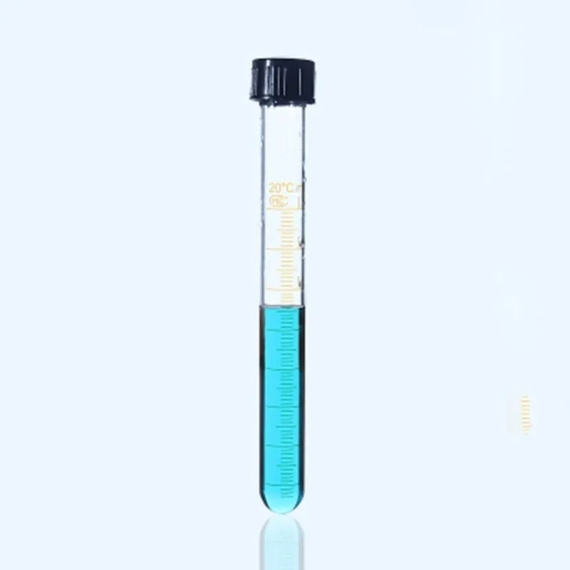 2 шт./лот 15 мл стеклянная пробирка с винтовой крышкой калибровочная лабораторные