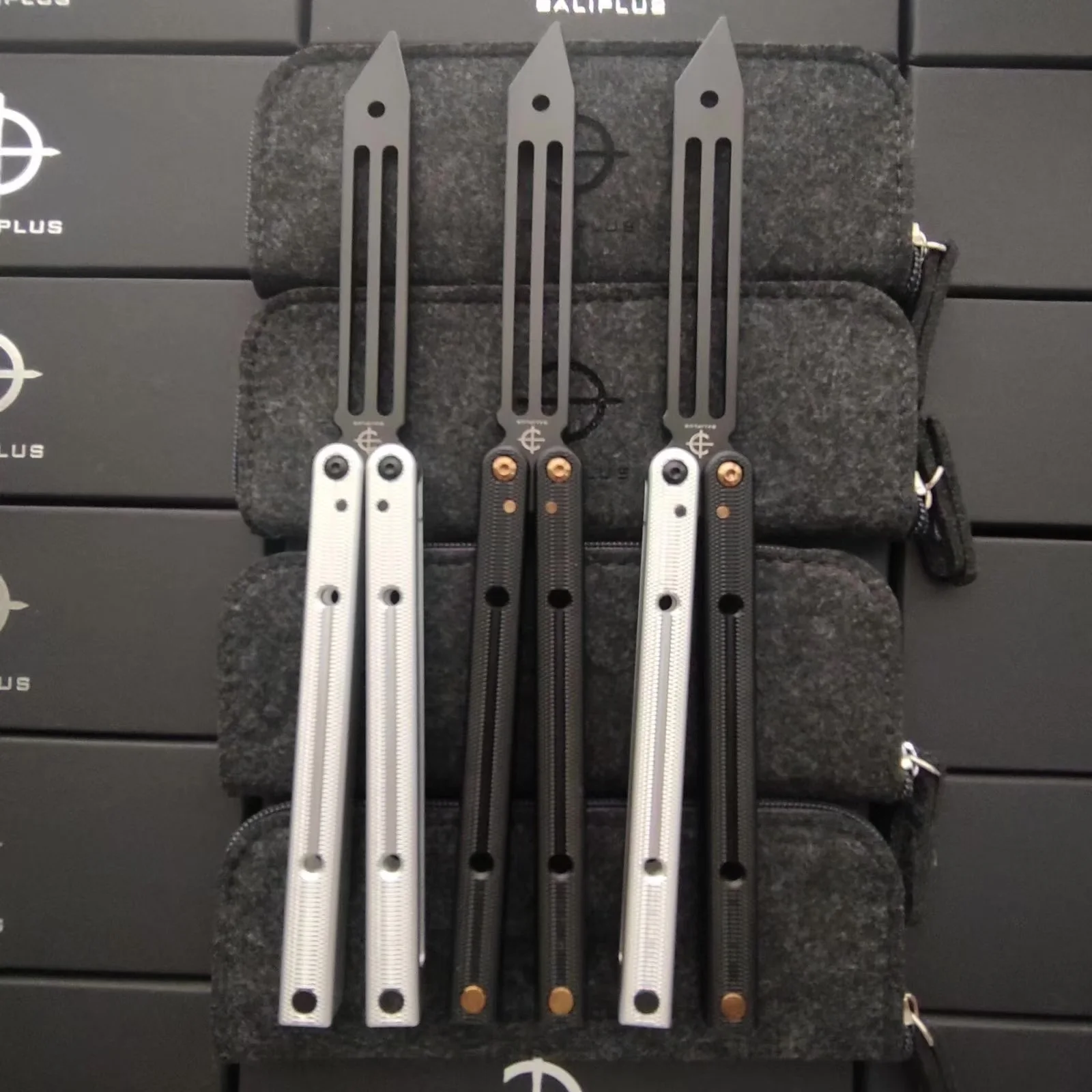 Тренировочный нож-бабочка из кальмара ручка алюминиевого сплава лезвие