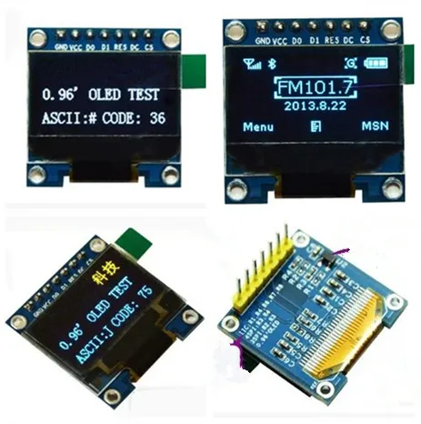 OLED-дисплей Maithoga 0,96", белый/синий/желтый, SPI, 128*64