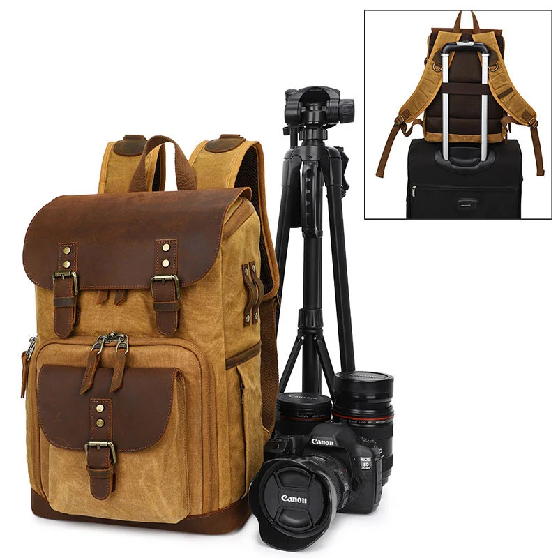 DSLR Camera Bag Backpack Newest Batik Canvas Waterproof Photography Outdoor Wear-Resistant Organizer For