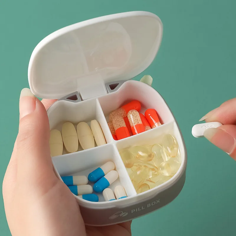 

Portable Silicone Mini Dispensing Compartment Storage Box Medicine Pill Box Dispenser Medical Organizer Tablet Box
