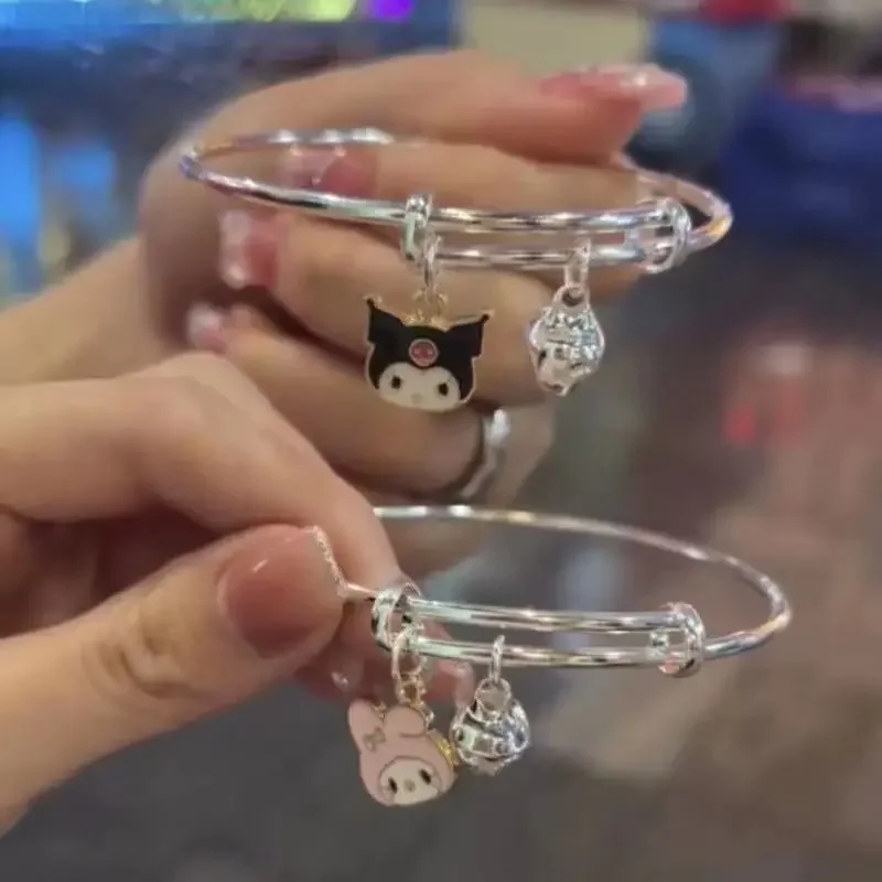 

Kuromi Sanrio Peripherals Two-dimensional Kawaii Bell Bracelet Cute Cartoon Cinnamon Dog Melody Hello Kitty Best Birthday Gift