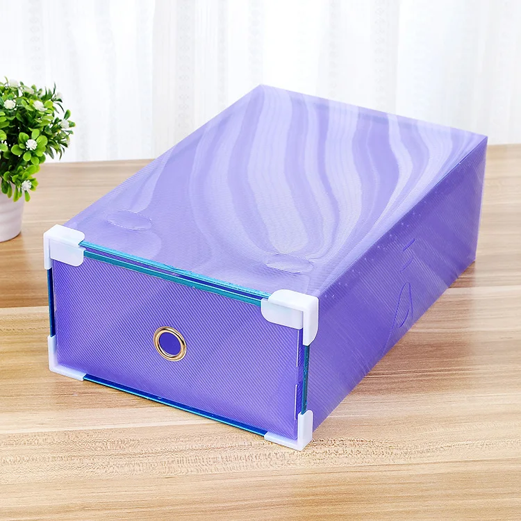 

1648- Transparent Plastic Shoe Box Plastic Storage Shoe Box Thickened Dustproof Foldable Drawer Case