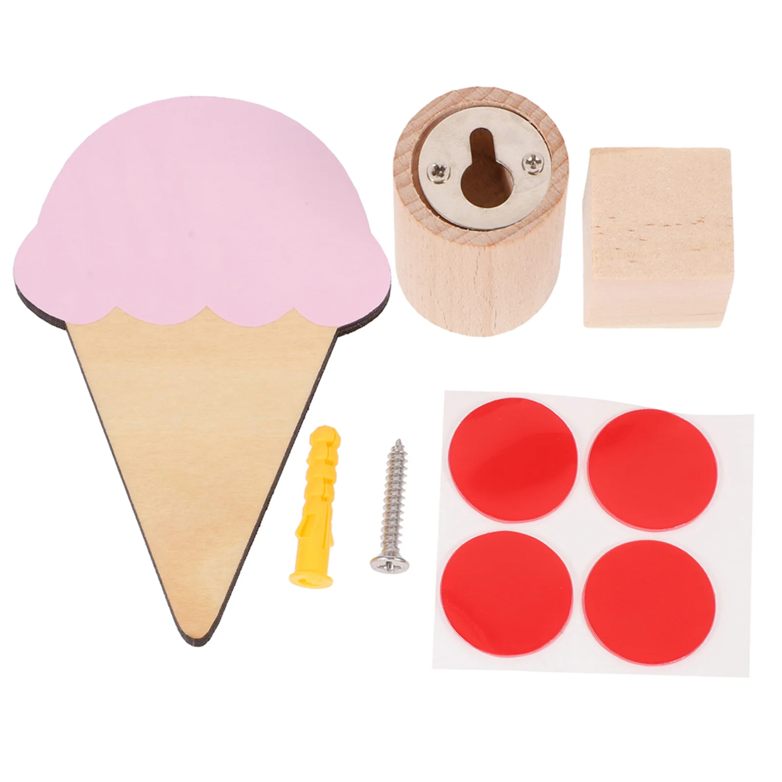 

Ice Cream Hook Kids Clothing Hangers Wall Hooks Decorative Unique Punch-free Wall Hook Basswood Bathroom Wall Hooks Child