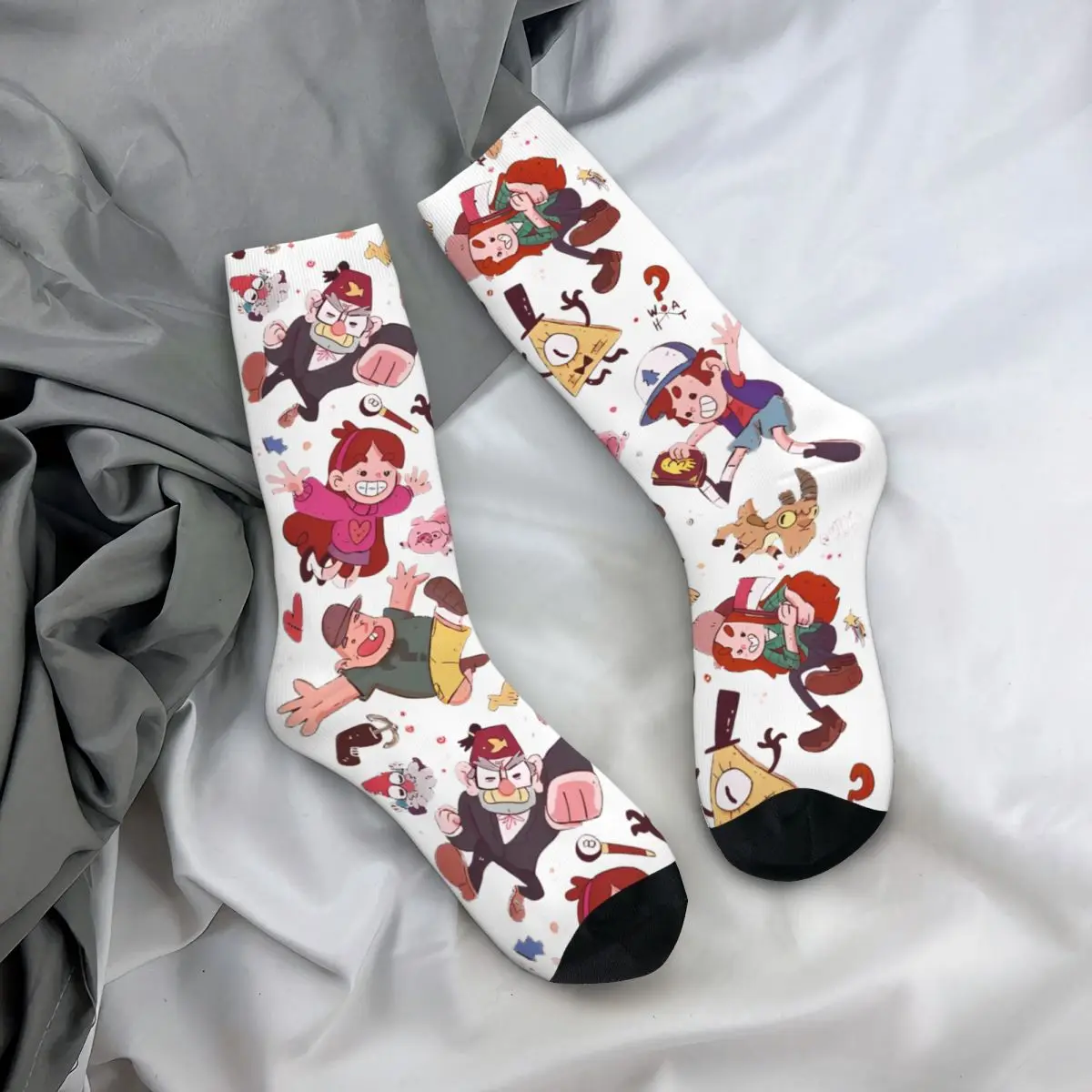 Harajuku Gravity Falls Bill Cipher Doodle футбольные носки мультфильм Dipper Mabel Pines полиэстеровые для