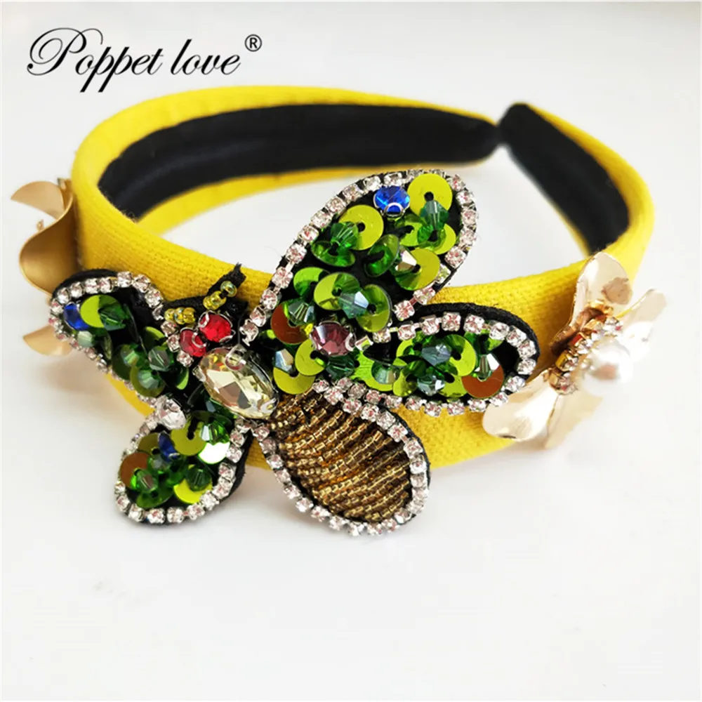 

Hair Accessories Butterfly Crystal Hair Vine Prom Yellow Headband Hairband Bridal Gold Silver Bridal Flower Hairdress
