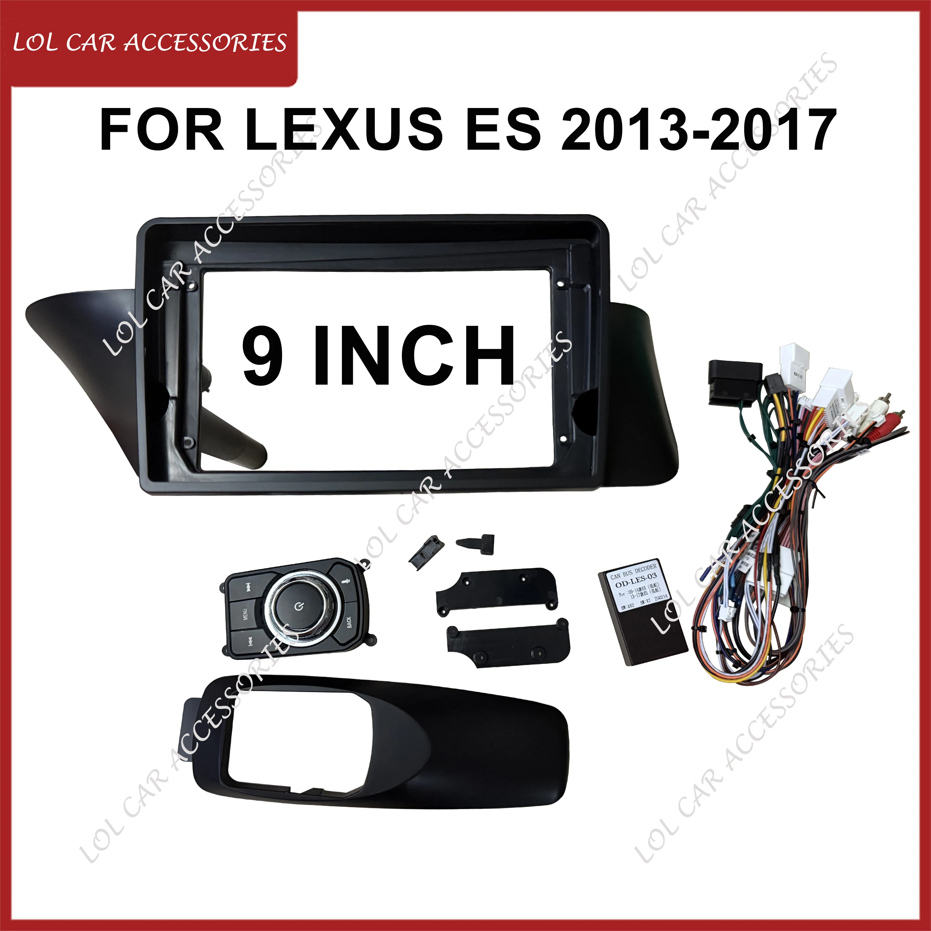 Фото 9-дюймовый автомобильный радиоприемник для LEXUS ES 2013-2017, стерео Android MP5, GPS-плеер, 2 Din, головное устройство, лицевая панель, рамка, крышка приборной панели №1