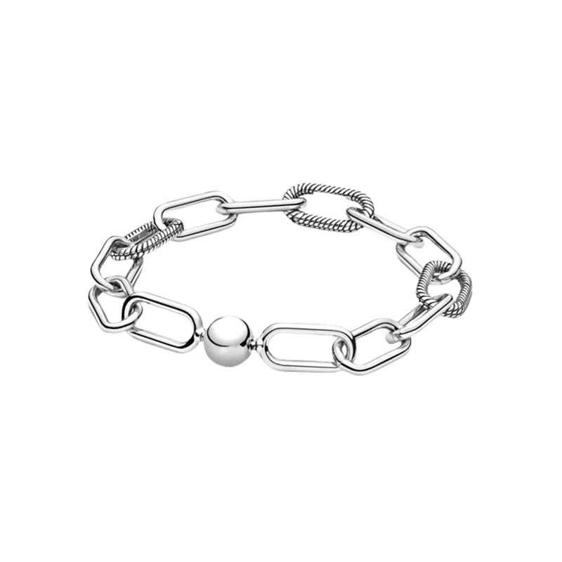 Fits Pandora Me 925 Silver Original Bracelets Chain Punk Style Hand Wrist Christmas Bracelet Clasp Woman Sliver Jewelry Gifts | Украшения и