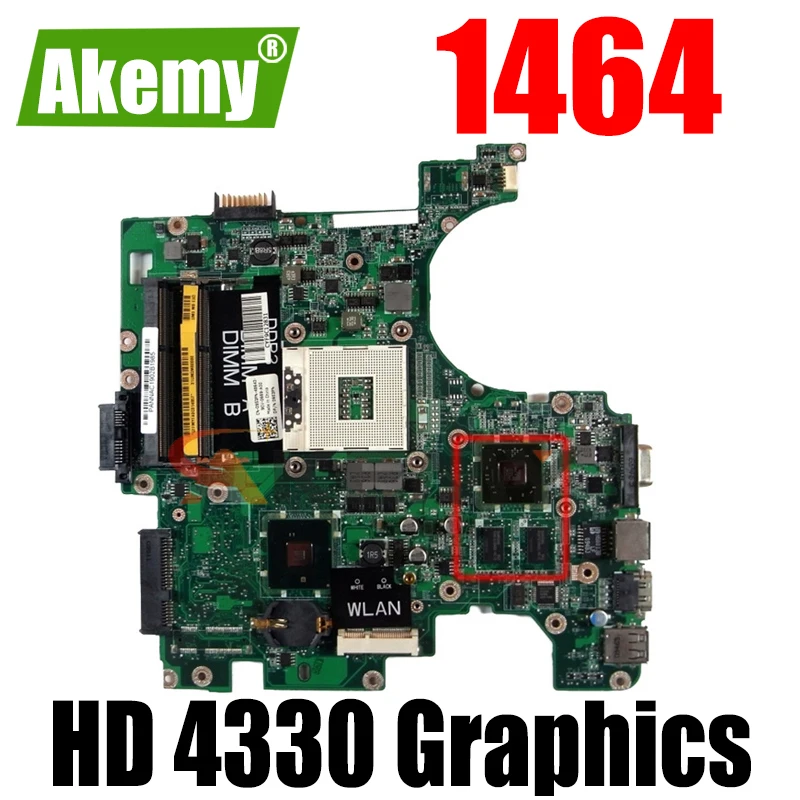 

Материнская плата Akemy для ноутбука Dell Inspiron 1464, 14 дюймов, графика HM55 HD 4330, бесплатный ЦП DA0UM3MB8E0 CN-0953PN 0953PN
