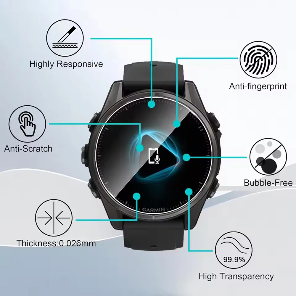 Фото 3 шт., закаленное стекло 9H для Garmin Fenix 8, 7X, 6X, 7, 6, 7S, 6S, 5, 5S Solar, защитное стекло для экрана AMOLED, пленка против царапин, аксессуары №3