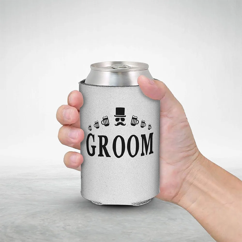 Свадебное украшение Член команды питья жениха и невесты Can Coolie Bachelor Party Beer Sleeve Cooler