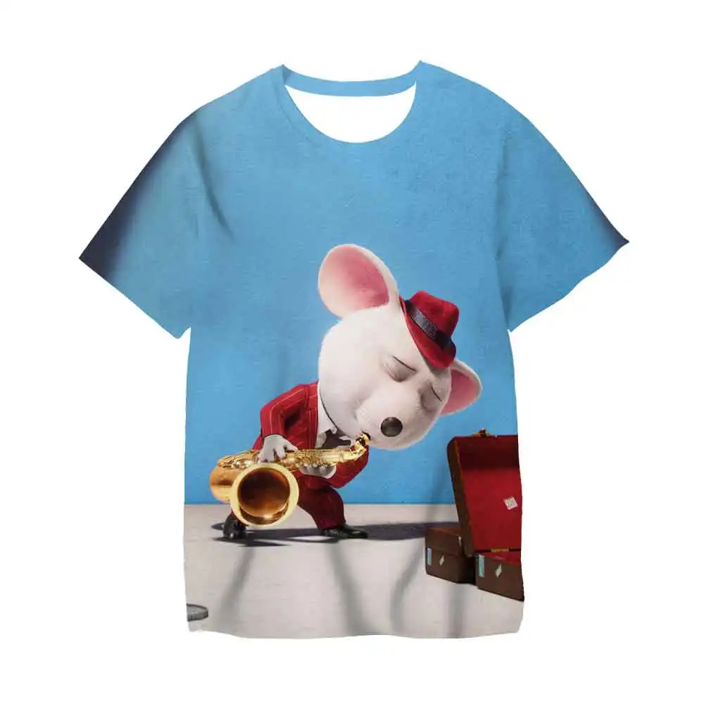 

Sing2 summer baby print T-shirt Japanese anime cartoon game boys and girls clothing Kid's sports tops children's round neck top