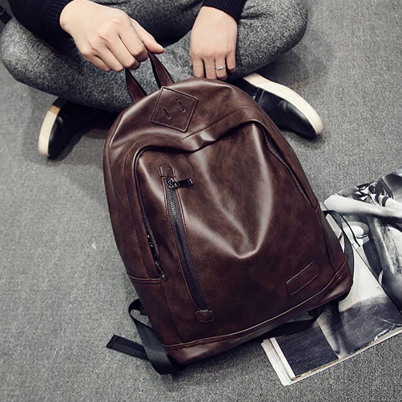 

Fashion Waterproof Travel Back Pack Men's Leather Backpacks