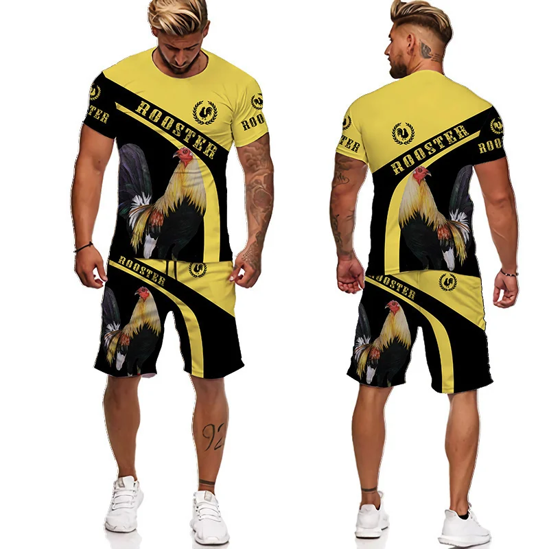 

Костюм мужской Камуфляжный из 2 предметов, футболка с коротким рукавом и шорты, модная Повседневная дышащая спортивная одежда в стиле пэчво...