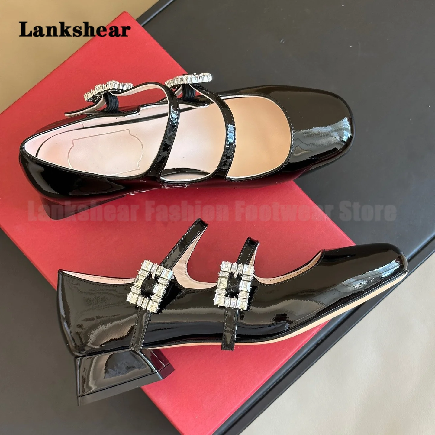 Туфли Мэри Джейн на толстом каблуке туфли с круглым носком высокий каблук