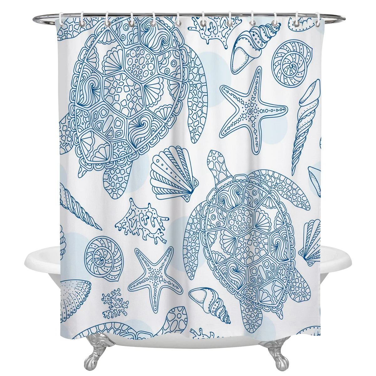 

Sea Turtle Starfish Seashell Coral Shower Curtains Waterproof Polyester Bath Shower Curtain Bathroom Curtain Decor