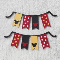 mouse circle banner set metal cutting dies scrapbook for card making home party decoration new 2022 craft die cut