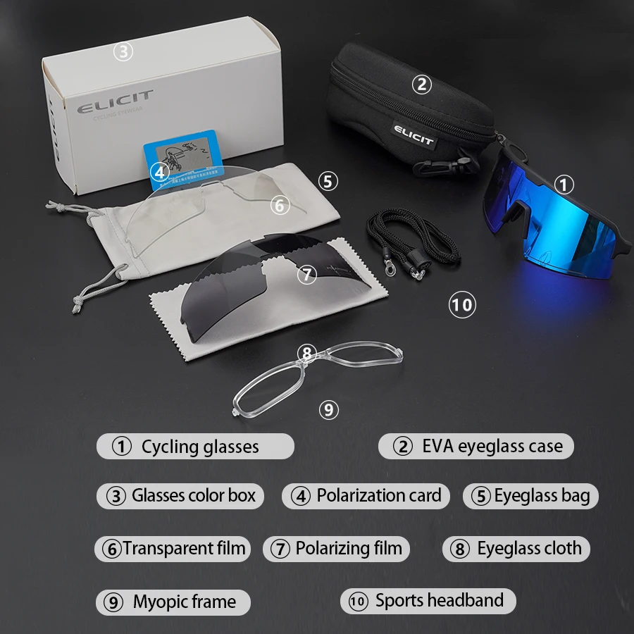 Очки велосипедные с 3 линзами для мужчин и женщин спортивные солнцезащитные