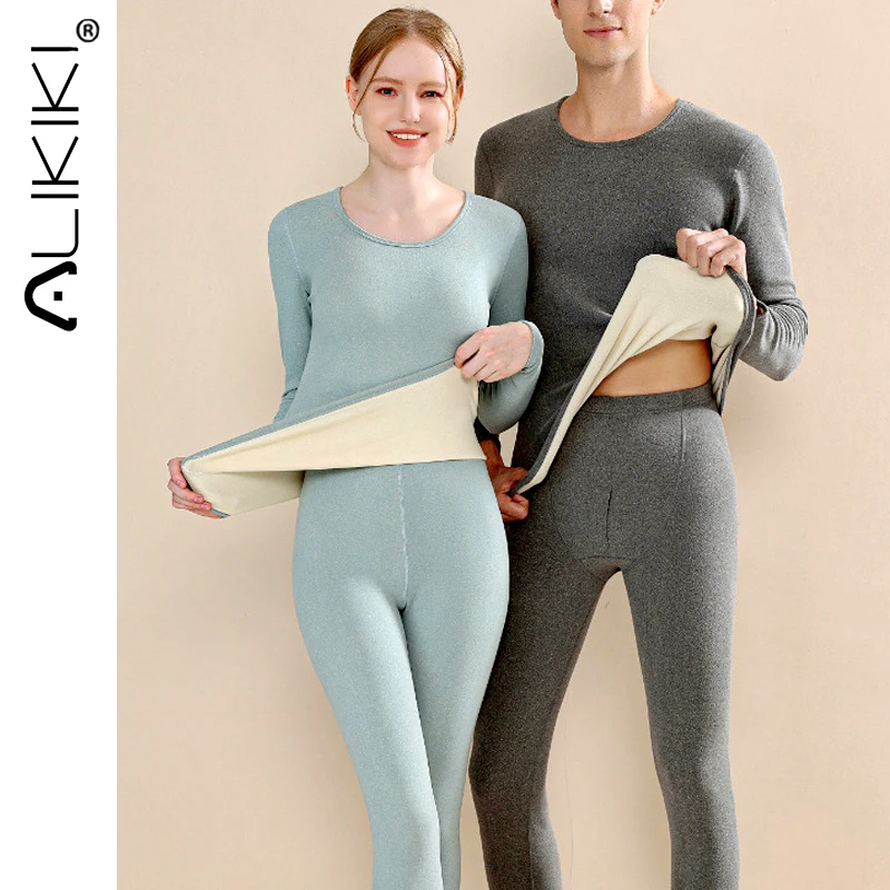 

Thermal Underwear For Women Long Johns Set Ladies Base Layer Cold Weather Top Bottom Pajama Suit Home Wear Plus Size