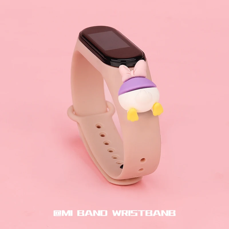 

For Mi Band 6 Watch Bracelet For Mi Band 7 6 5 4 3 Silicone Watch Strap Creative Patch Smart Replacement Wristband Gift