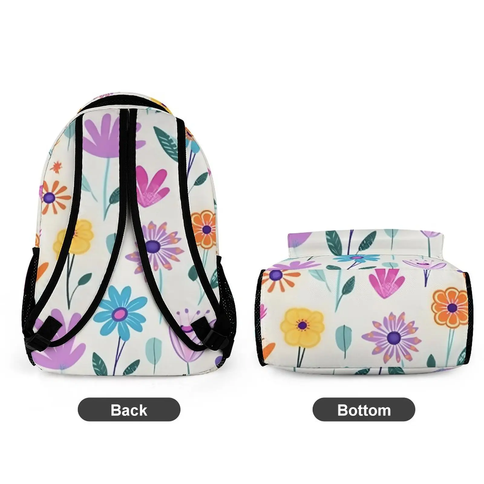 Color Block Satchel Fashion Floral Backpack Boys and Girls Student School Bags Large Capacity Pencilbag for Girl Custom