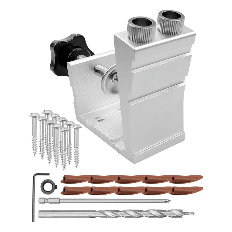 

Pocket Hole Jig For Woodworking, Hardened Steel Pocket Screw Jig For Hardwoods Softwoods