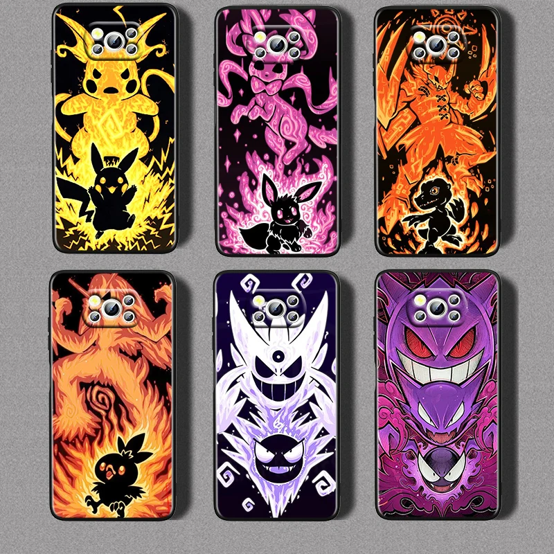 

Pokémon Art Rendering For Xiaomi Civi Mi Poco X3 NFC F3 GT M4 M3 M2 X2 F2 Pro C3 F1 Silicone Shell Capa Black Phone Case