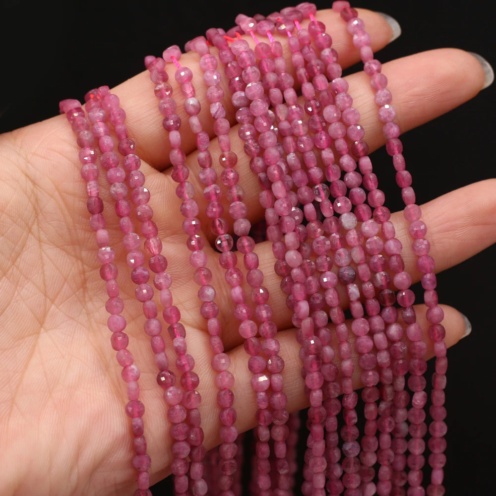 Натуральные полудрагоценные камни сплющенные граненые турмалиновые бусины в