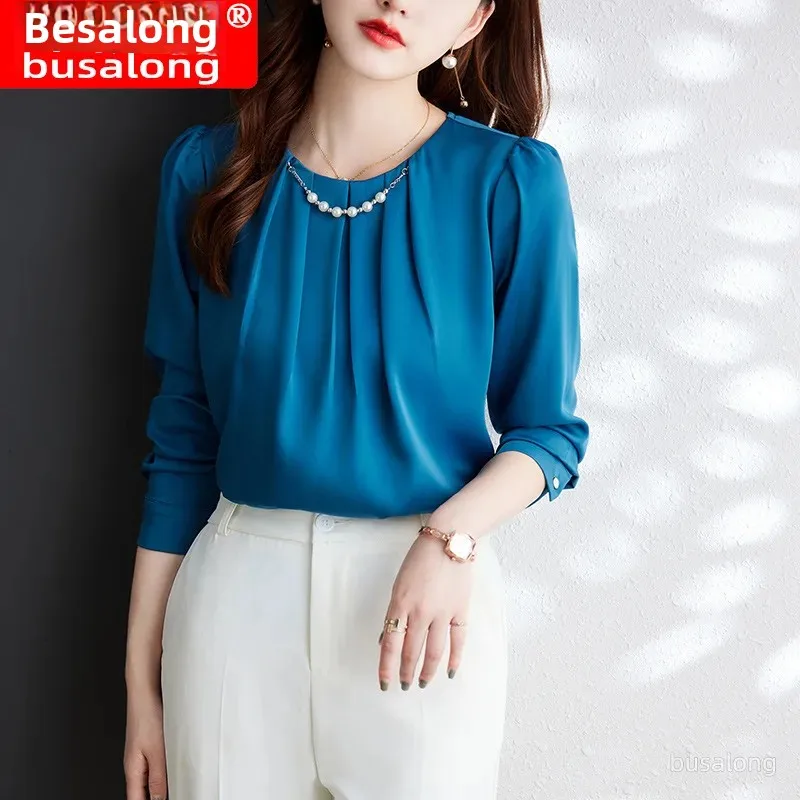 Busalong рубашка с длинными рукавами в корейском стиле для женщин профессиональная