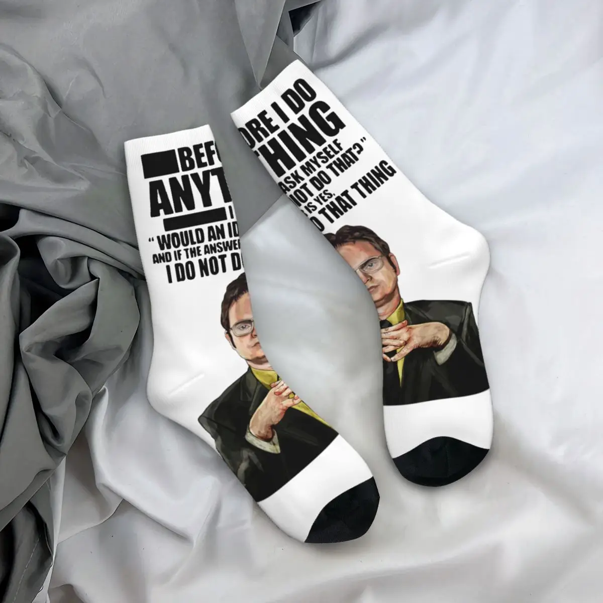 Men Women Funny Dunder Mifflin Socks Harajuku Spring Autumn Winter Middle Tube Socks Gift