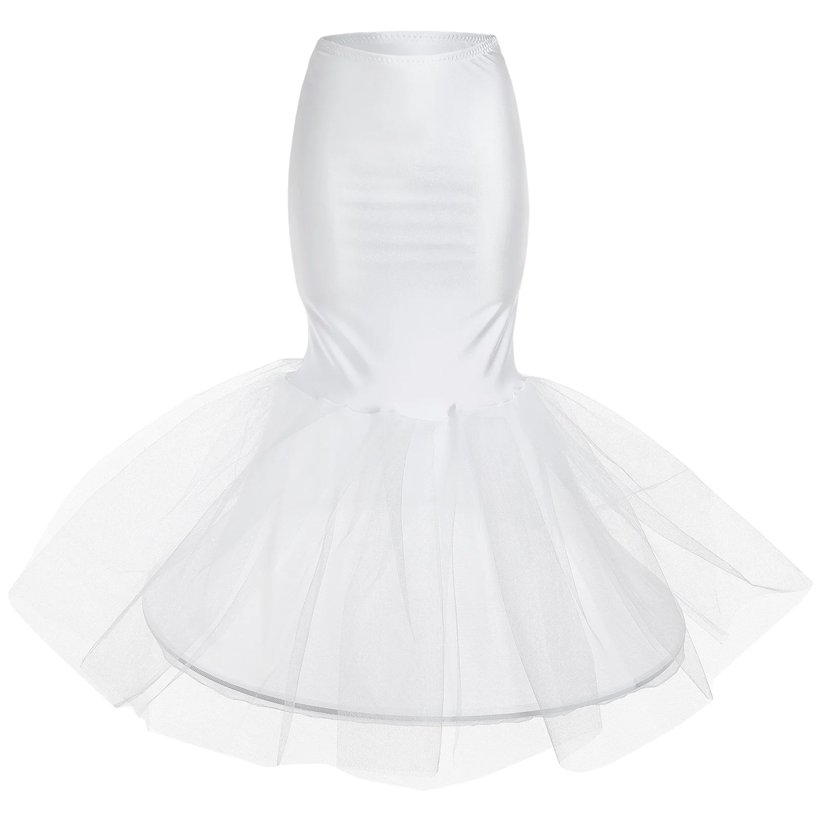

Fishtail Petticoat White Floor Length Underskirt Crinoline for Bride Bridal Wedding Dress Gown