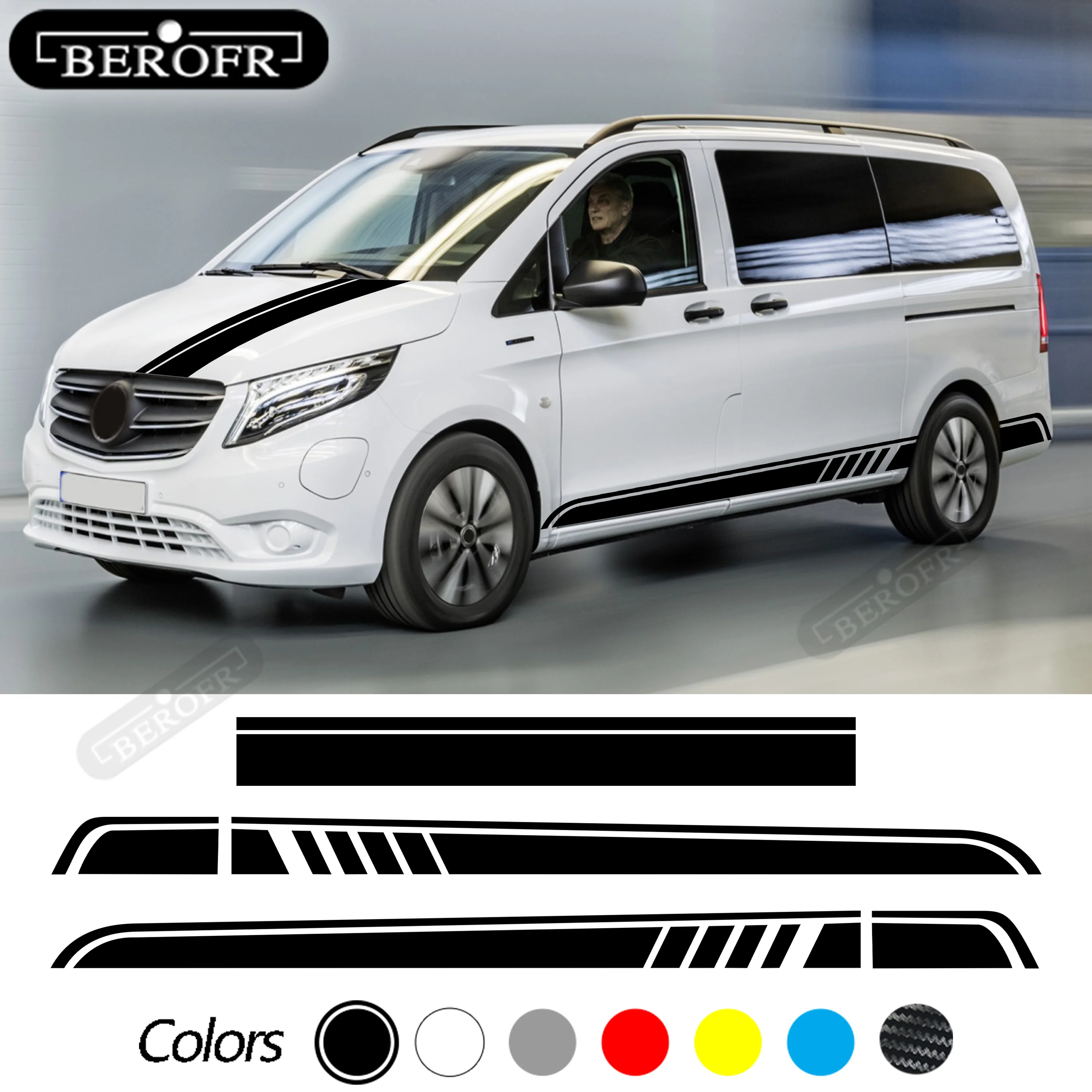 

3 шт., Стикеры для юбки Mercedes Benz V Class W447 Vito Viano 2014