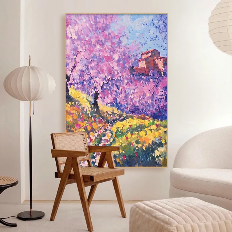 

Hand-painted Oil Painting Living Room Abstract Minimalist Decorative Painting Porch Mural Hanging Painting On Canvas Frameless